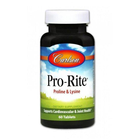 Компекс Лізін Пролін Carlson Labs Pro-Rite Proline і Lysine 60 табл. (CAR-04230)
