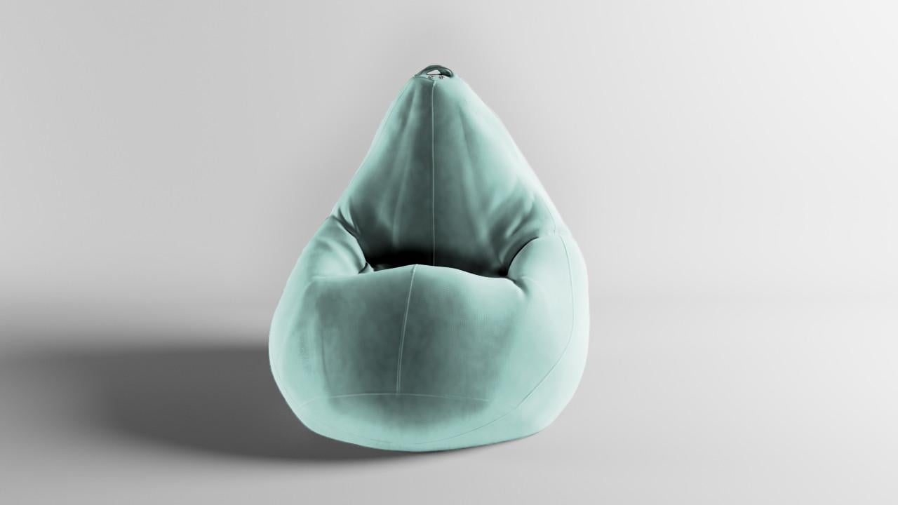 Бескаркасное кресло-мешок SkyPuff MEGA Груша Велюр Virginia XXXL 160х120 см Light Teal (160096)