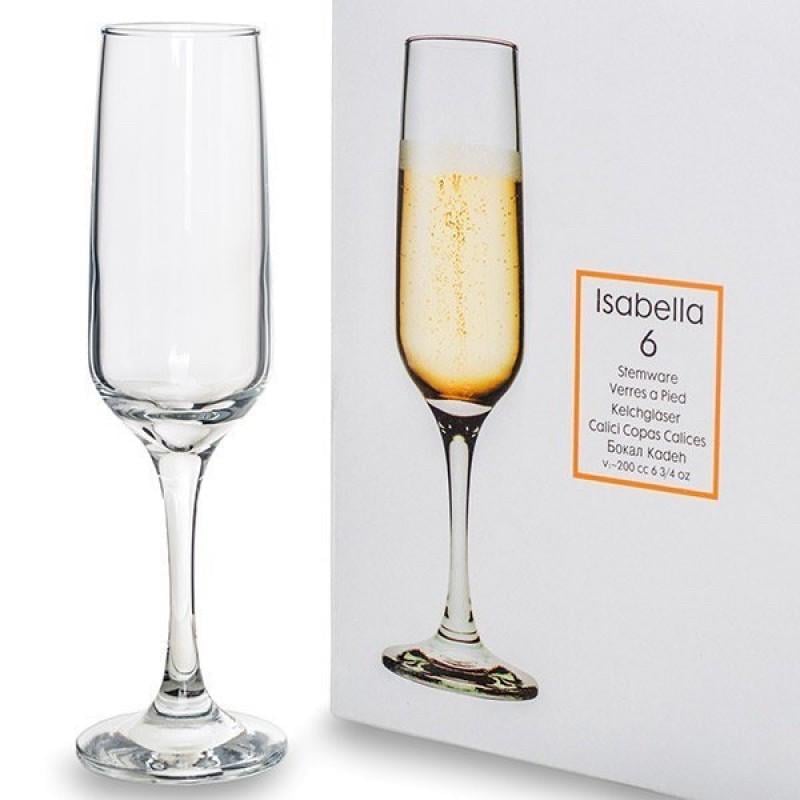 Набор бокалов для шампанского Pasabahce Isabella стеклянних 200 мл 6 шт. (440270) - фото 3 Набор бокалов для шампанского Pasabahce Isabella стеклянних 200 мл 6 шт. (440270) - фото 3