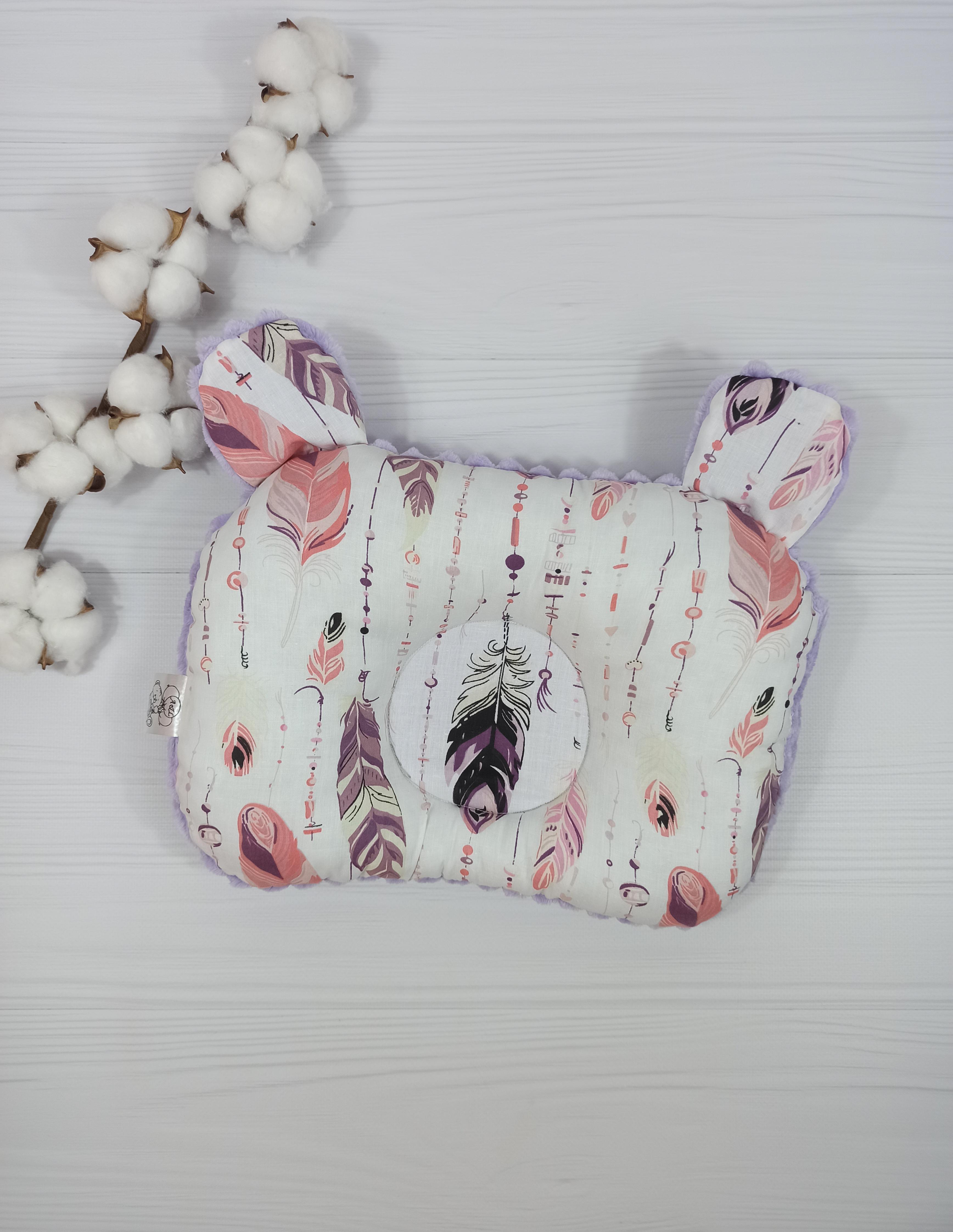 Подушка детская ортопедическая a.l.babybox Перья розовые 24x32 см Фиолетовый (PO 18167384)