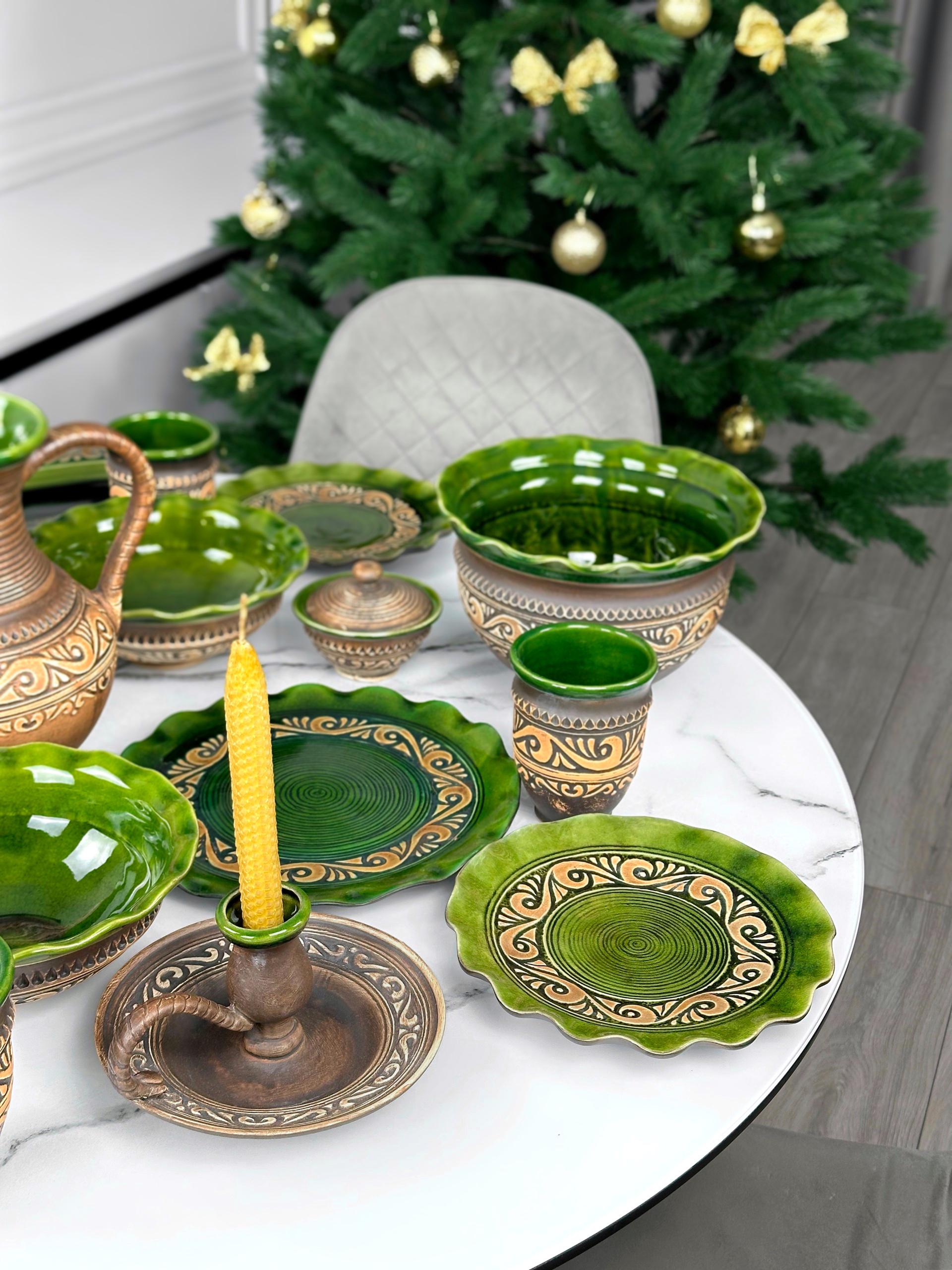 Набор глиняной посуды Рождество на 4 человек Гражда Коричневый (17019-41) - фото 4