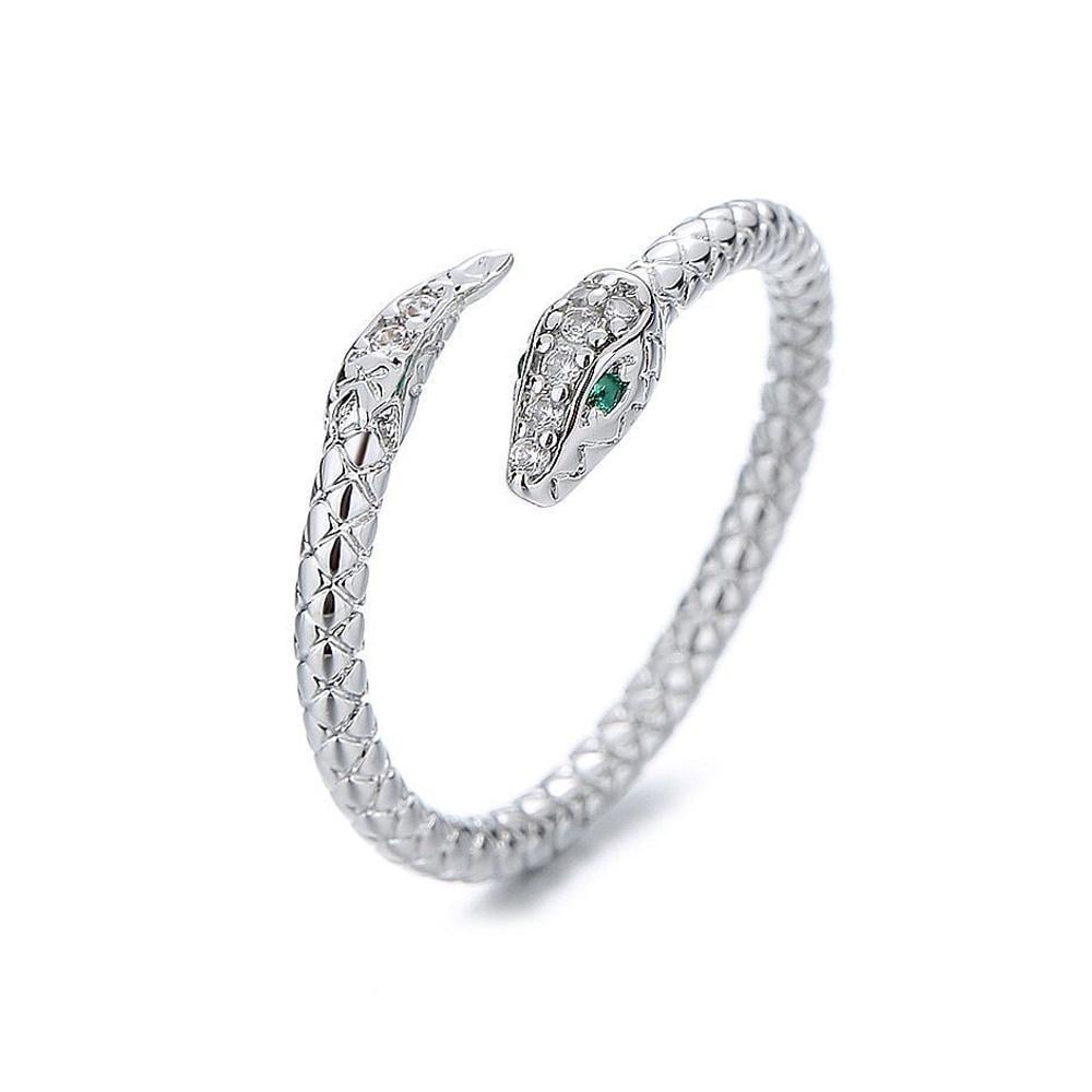 Колечко із зеленоокою змією розмір регулюється Срібний (TA0093_2) Колечко із зеленоокою змією розмір регулюється Срібний (TA0093_2)