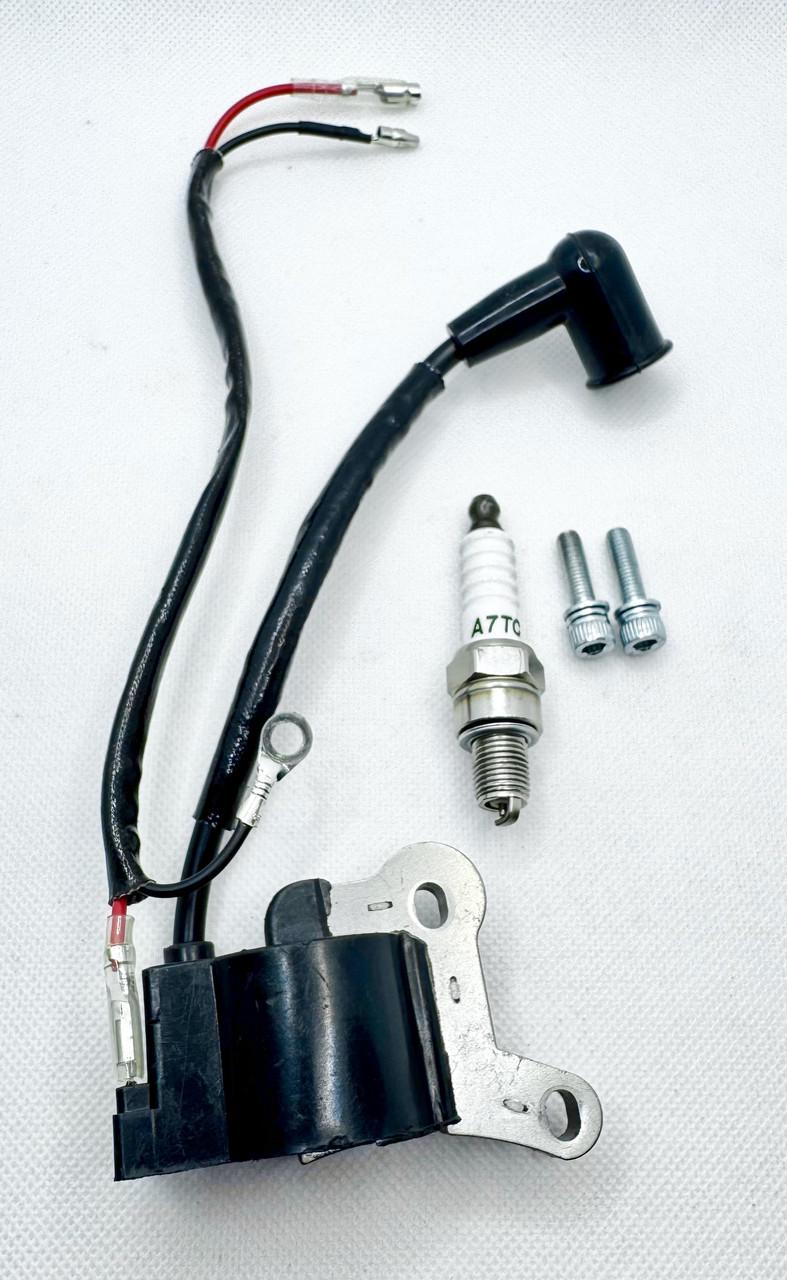 Комплект катушка зажигания свеча болтый для 4-х тактной мотокосы Grunhelm GR-31TS (2572113144)