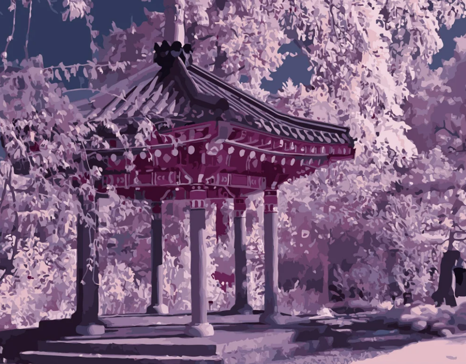 Картина по номерам Strateg Японский пейзаж 40x50 см (GS454)