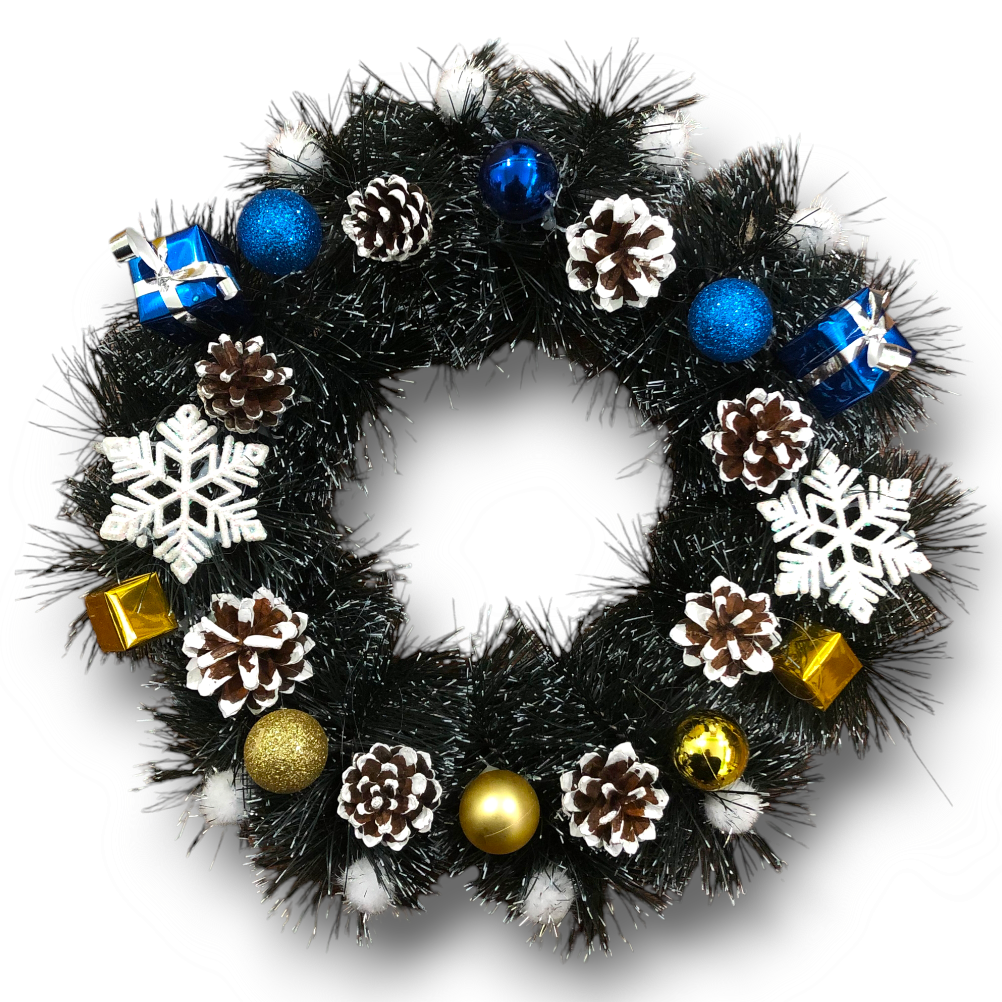 Венок новогодний Blue&Yellow II 33 см Разноцветный (HC28)