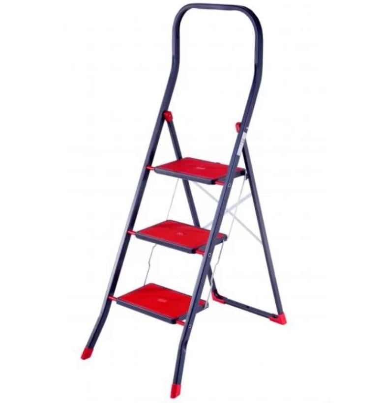 Стремянка металлическая Eurogold D2023HR 3 ступеньки односторонняя расставная (22871)