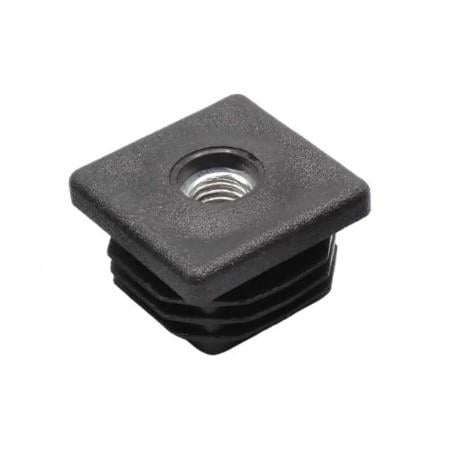 Заглушка Steelfix 20х20 мм М6 внутрішня з металевою різьбою квадратна для труби 2 мм пласка Чорний (245518)