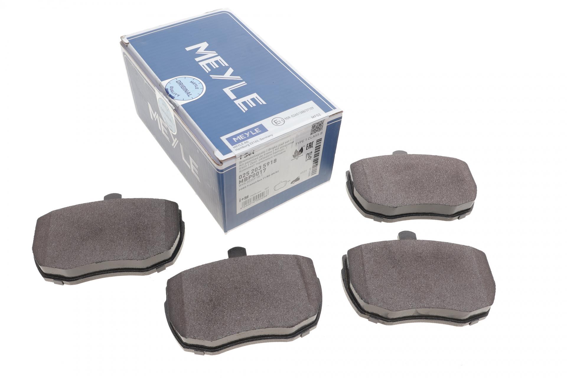 Колодки тормозные передние Meyle Ford Transit -91/Daf 400/Iveco Daily 1 40-10 (025 203 5918 MEYLE)