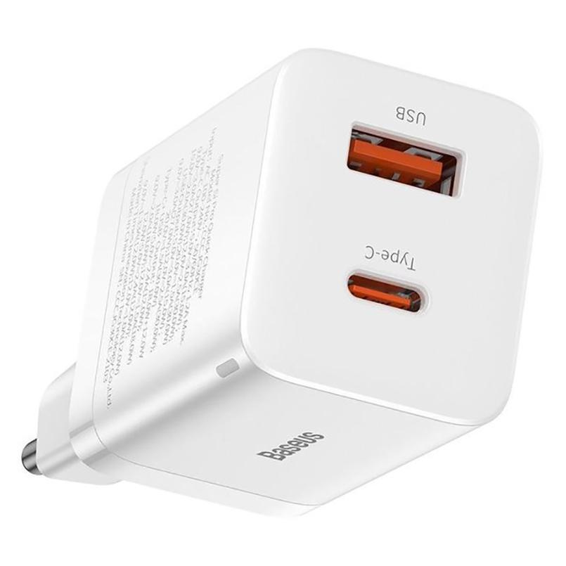 Зарядний пристрій мережевий BASEUS Super Si Pro Quick Charger Type-C/USB 30W White (33681 white) - фото 3