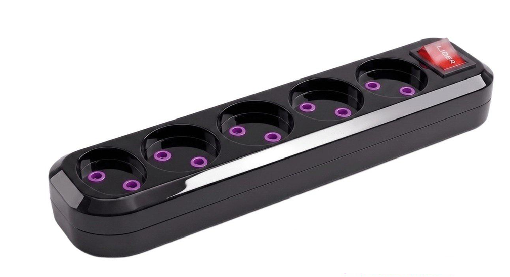 Розетка переносная с кнопкой Lider PROXIMA LRP16-550 Black
