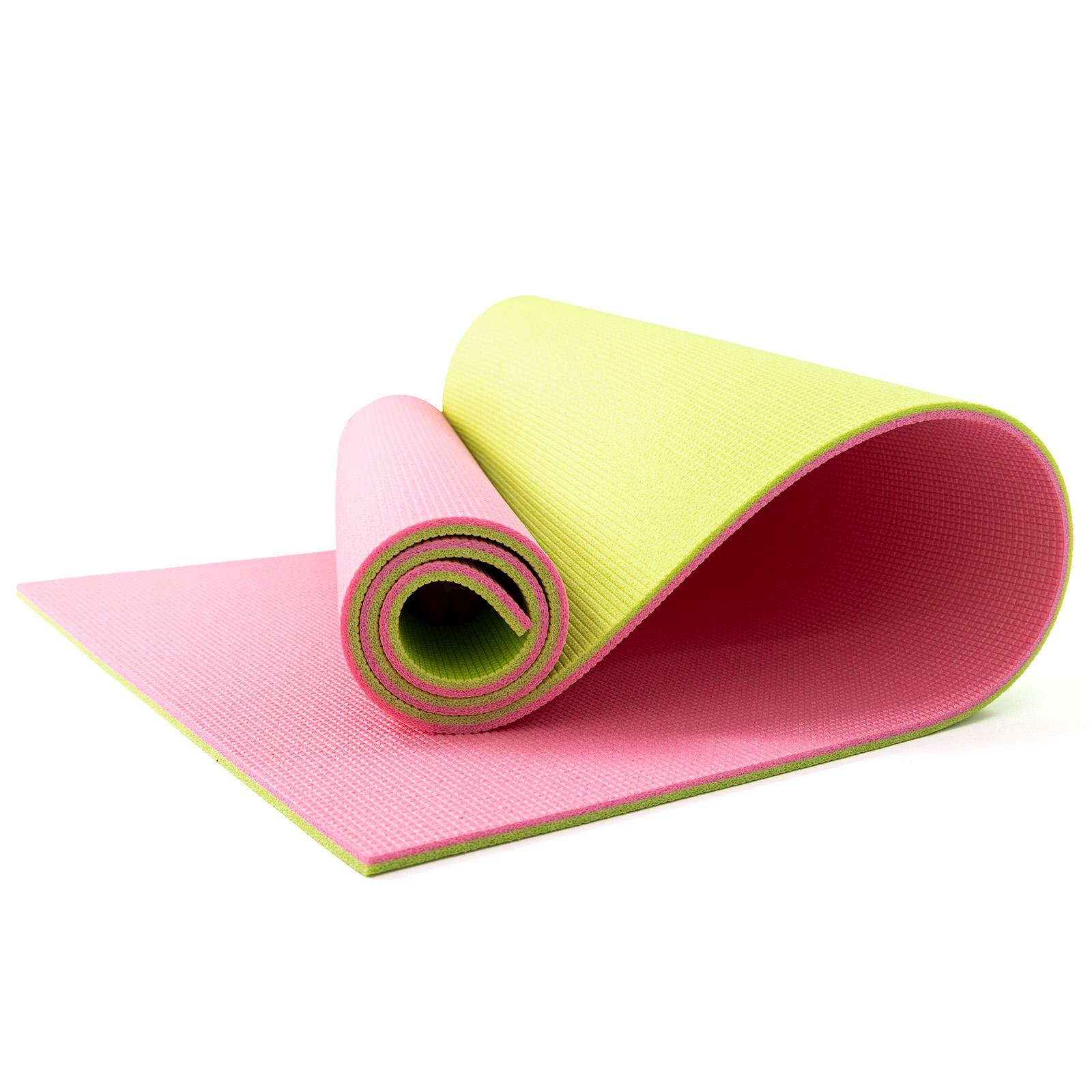 Коврик для фитнеса и пилатеса OSPORT Спорт 10 мм Салатовый/Розовый (FI-0083-1) - фото 2