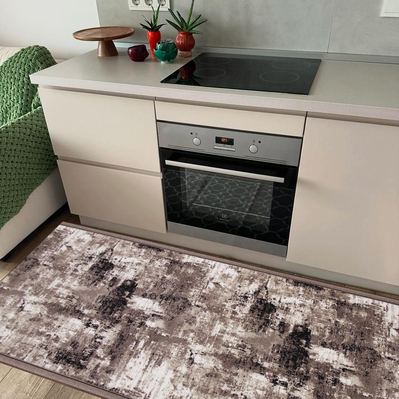 Ковер безворсовый на войлочной основе DAKARIA Print Run Эссен p13 1x1,5 м Коричневый/Бежевый (00-00018547) - фото 6 Ковер безворсовый на войлочной основе DAKARIA Print Run Эссен p13 1x1,5 м Коричневый/Бежевый (00-00018547) - фото 6