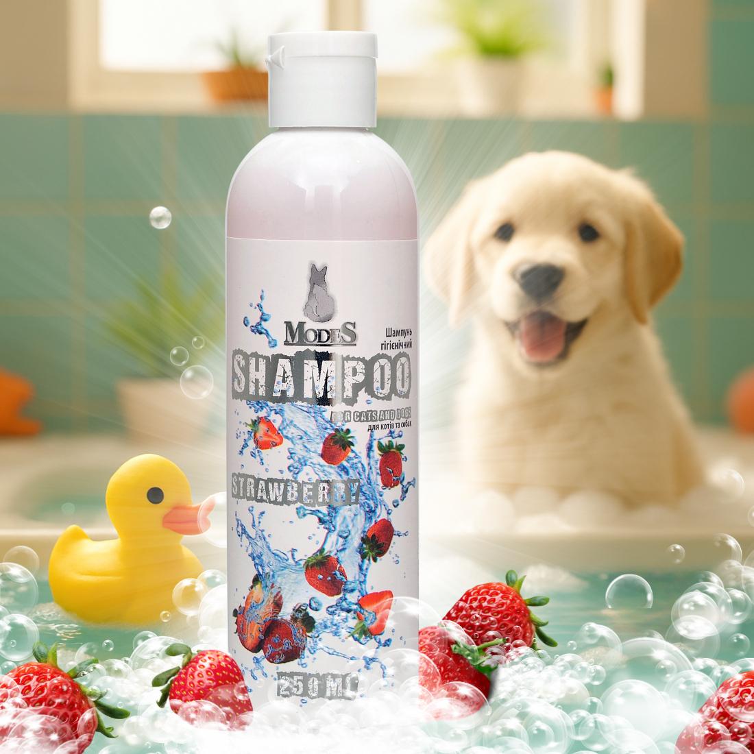 Шампунь фруктовий з ароматом полуниці для котів і собак 250 мл (27881244) - фото 2 Шампунь фруктовий з ароматом полуниці для котів і собак 250 мл (27881244) - фото 2