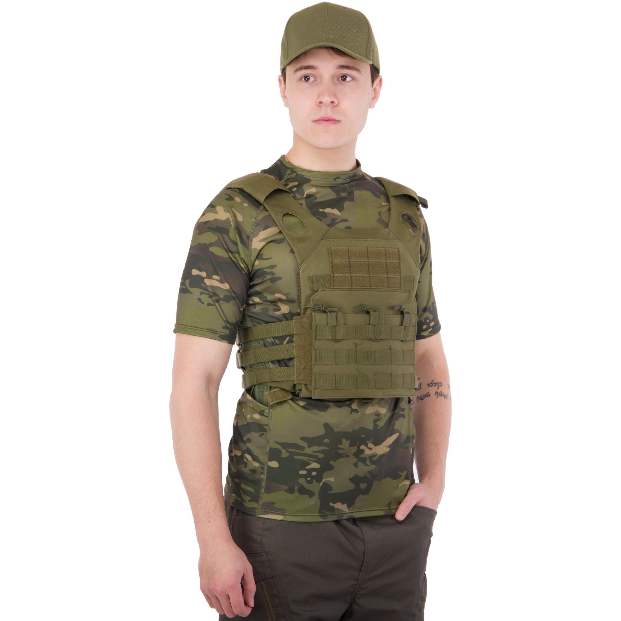 Плитоноска для бронепластин Military Rangers с системой MOLLE Оливковая (ZK-5515)