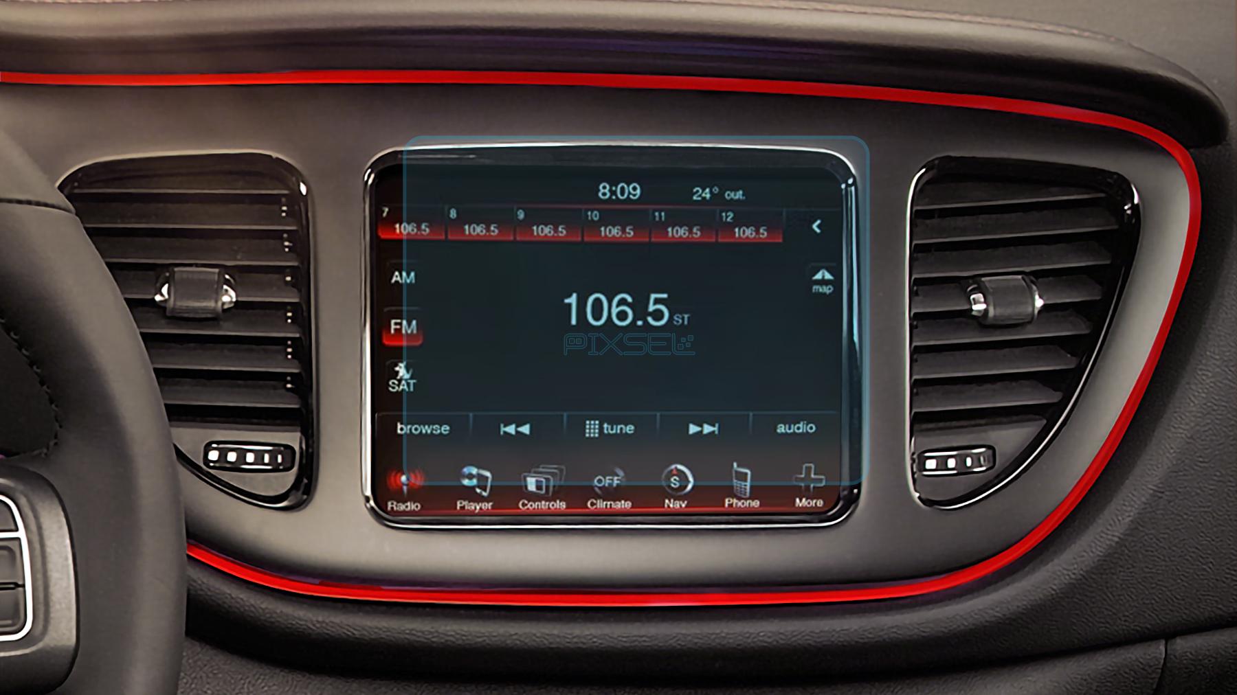 Захисне скло Pixsel гібридне матове на монітор Dodge DART 8,2“ 2013-2016