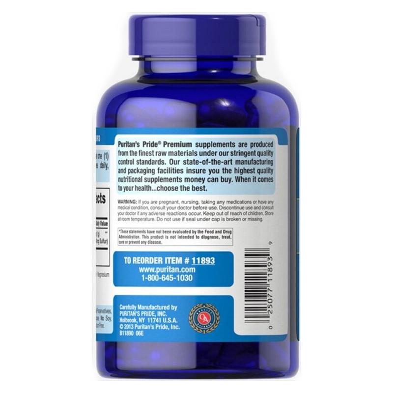 МСМ/Метилсульфонилметан/MSM Puritan's Pride 1000 мг 120 капсул - фото 2 МСМ/Метилсульфонилметан/MSM Puritan's Pride 1000 мг 120 капсул - фото 2