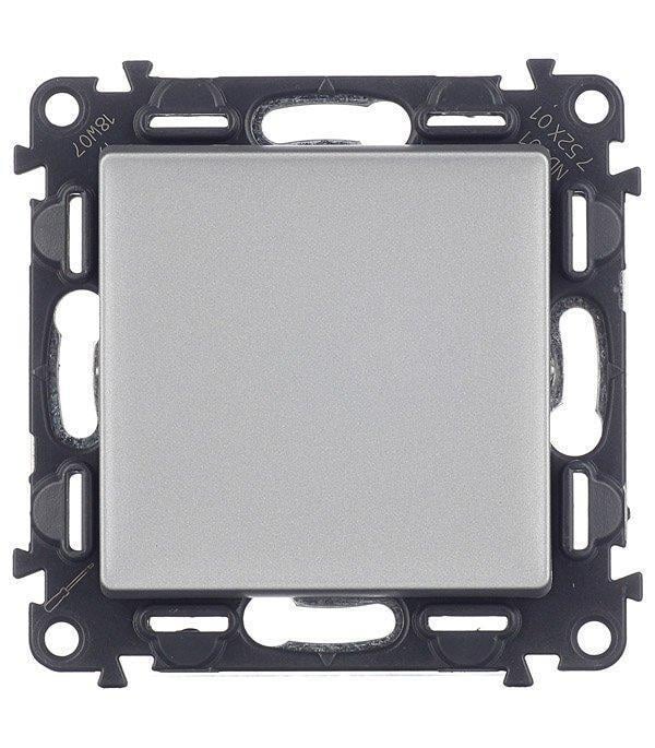 Выключатель Legrand Valena LIFE одноклавишный/скрытый монтаж 60х60 мм Алюминий (752601)