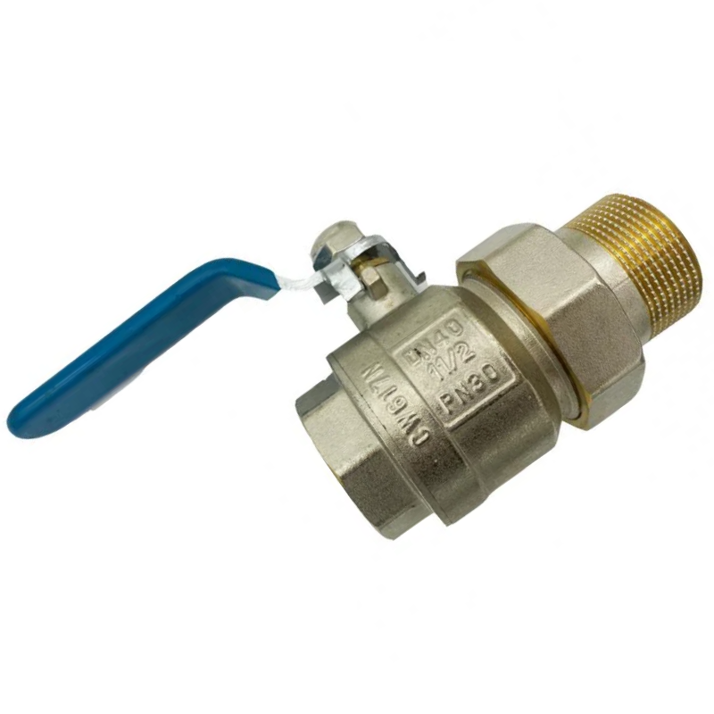 Кран шаровой Gross Optimal DN40 1 1/2" В-З американка для воды ручка рычаг Синий (000065)