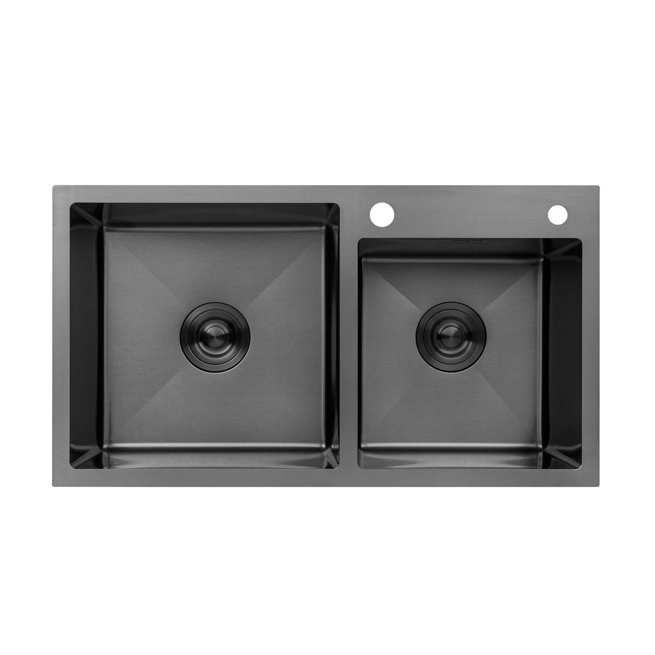 Мойка для кухни Kroner KRP Schwarze 7843ZHM PVD 3,0/1,0 мм