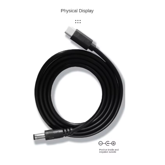 Кабель для питания роутера Type-C to DC 5,5x2,1 мм 5-12 В PD 1 м Black (8ee1d2b6) - фото 2 Кабель для питания роутера Type-C to DC 5,5x2,1 мм 5-12 В PD 1 м Black (8ee1d2b6) - фото 2