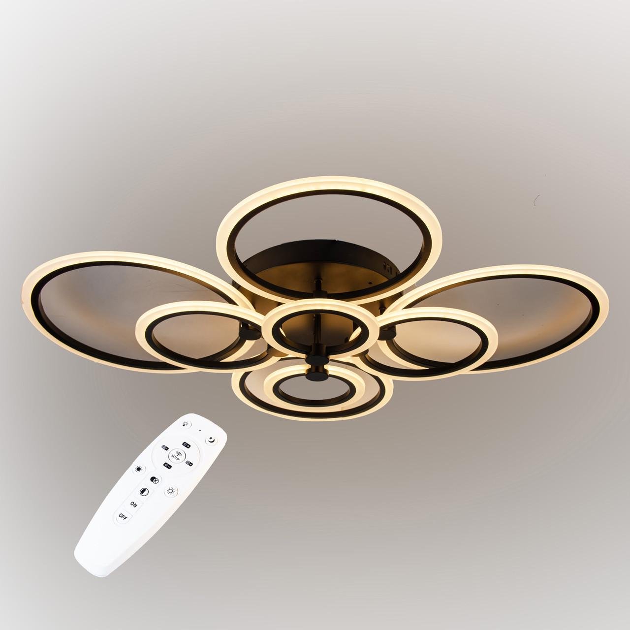 Люстра стельова LED Sunlight 5333/2+2+2+2 Чорний (2029301140)