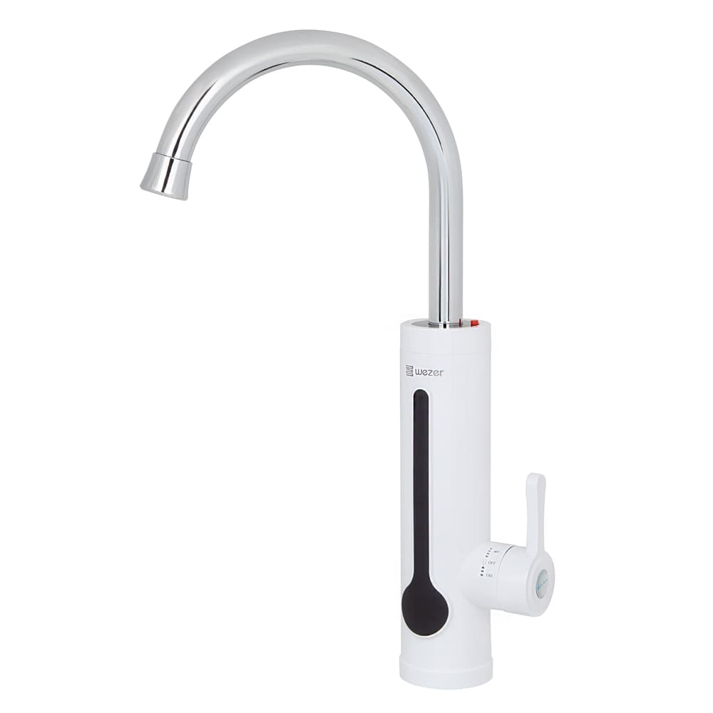 Проточний водонагрівач Wezer A8TR для кухні термозапобіжником і термодатчиком 3,3 кВт Білий (1055368)