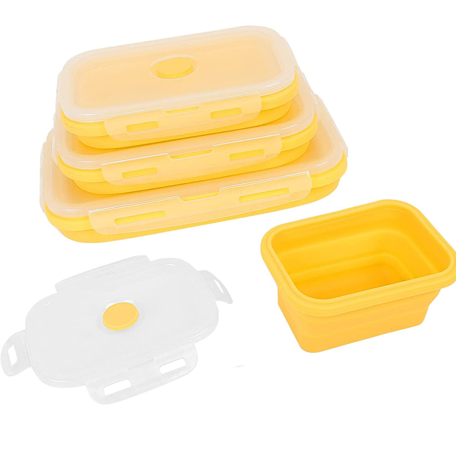 Набір контейнерів силіконових складних для зберігання їжі 4 шт. Жовтий (12508468) - фото 1 Набір контейнерів силіконових складних для зберігання їжі 4 шт. Жовтий (12508468) - фото 1
