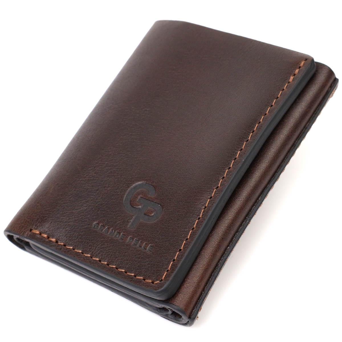 Кошелек мужской Grande Pelle Men Wallet 16787 Темно-коричневый (56347) Кошелек мужской Grande Pelle Men Wallet 16787 Темно-коричневый (56347)