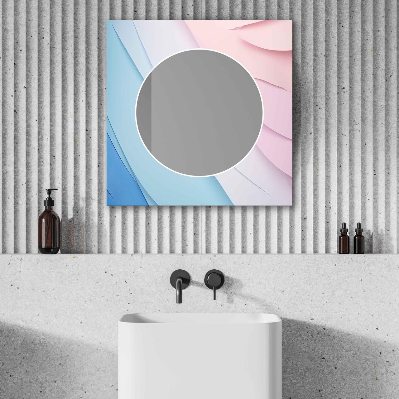 Зеркало на стену NovellaPrint с рисунком волны квадратное 50х50 см (2017.4) Зеркало на стену NovellaPrint с рисунком волны квадратное 50х50 см (2017.4)