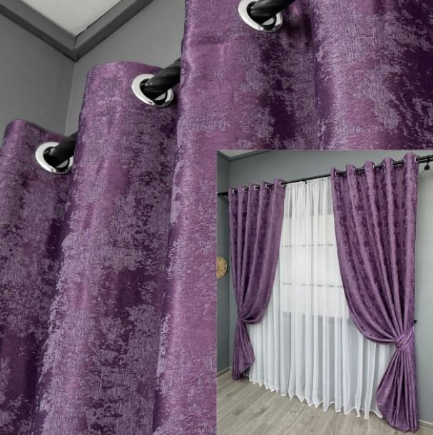 Комплект штор на люверсах Sultan YL жаккард 1,5х2,5 м 2 шт. Фиолетовый (1547ш 37-0255) - фото 6 Комплект штор на люверсах Sultan YL жаккард 1,5х2,5 м 2 шт. Фиолетовый (1547ш 37-0255) - фото 6