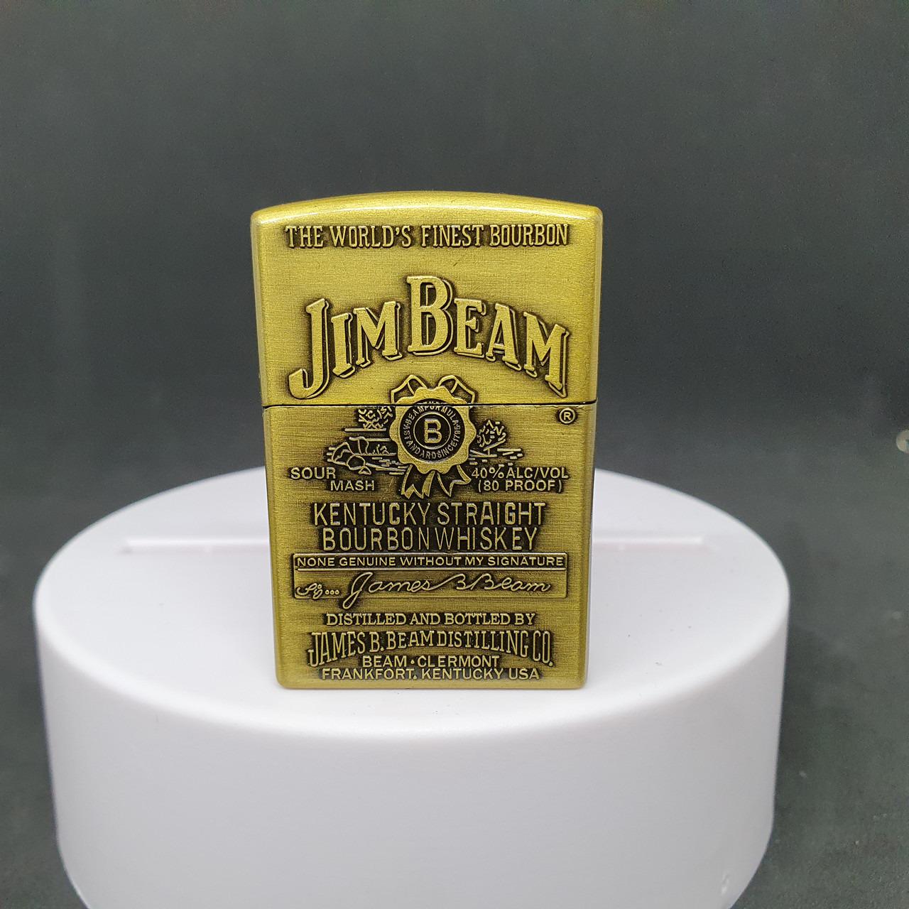 Зажигалка газовая кремниевая "Jim Beam" №1-2 Золотистый (27456841)