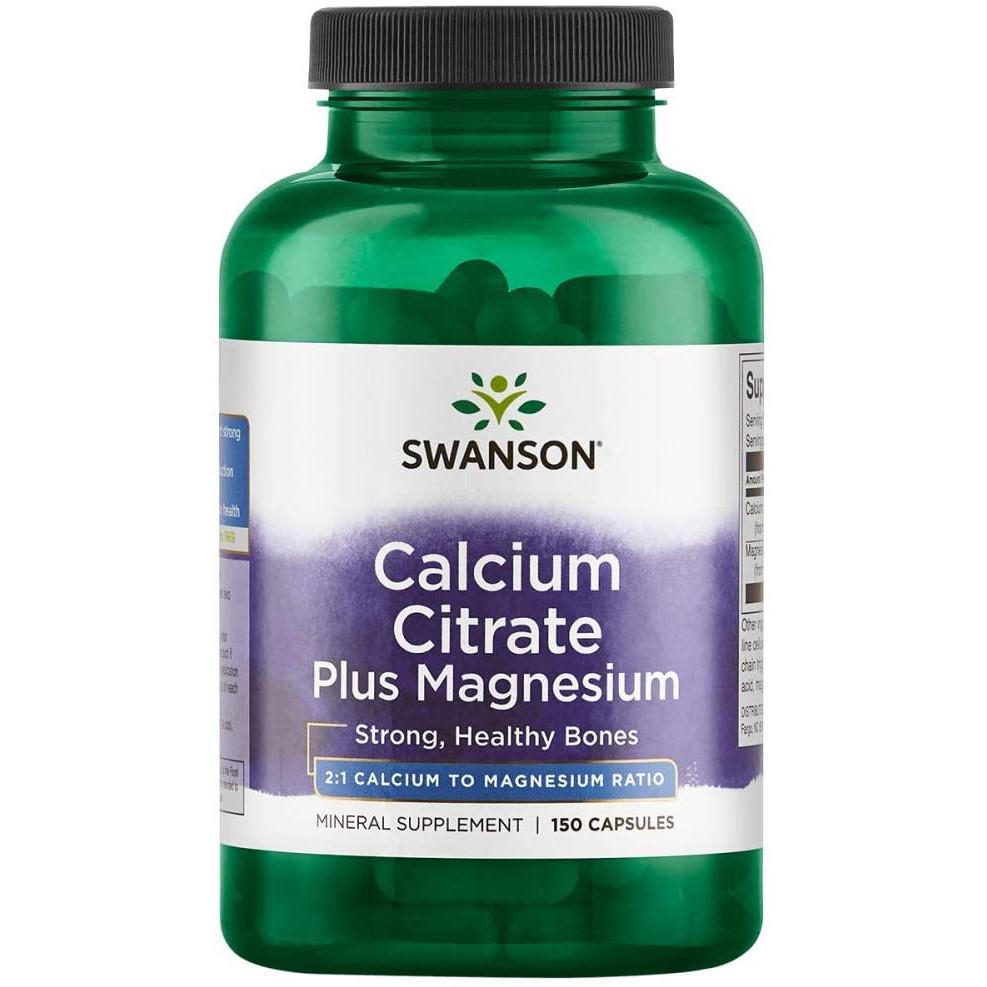 Микроэлемент Кальций Swanson Calcium Citrate Plus Magnesium 150 Caps