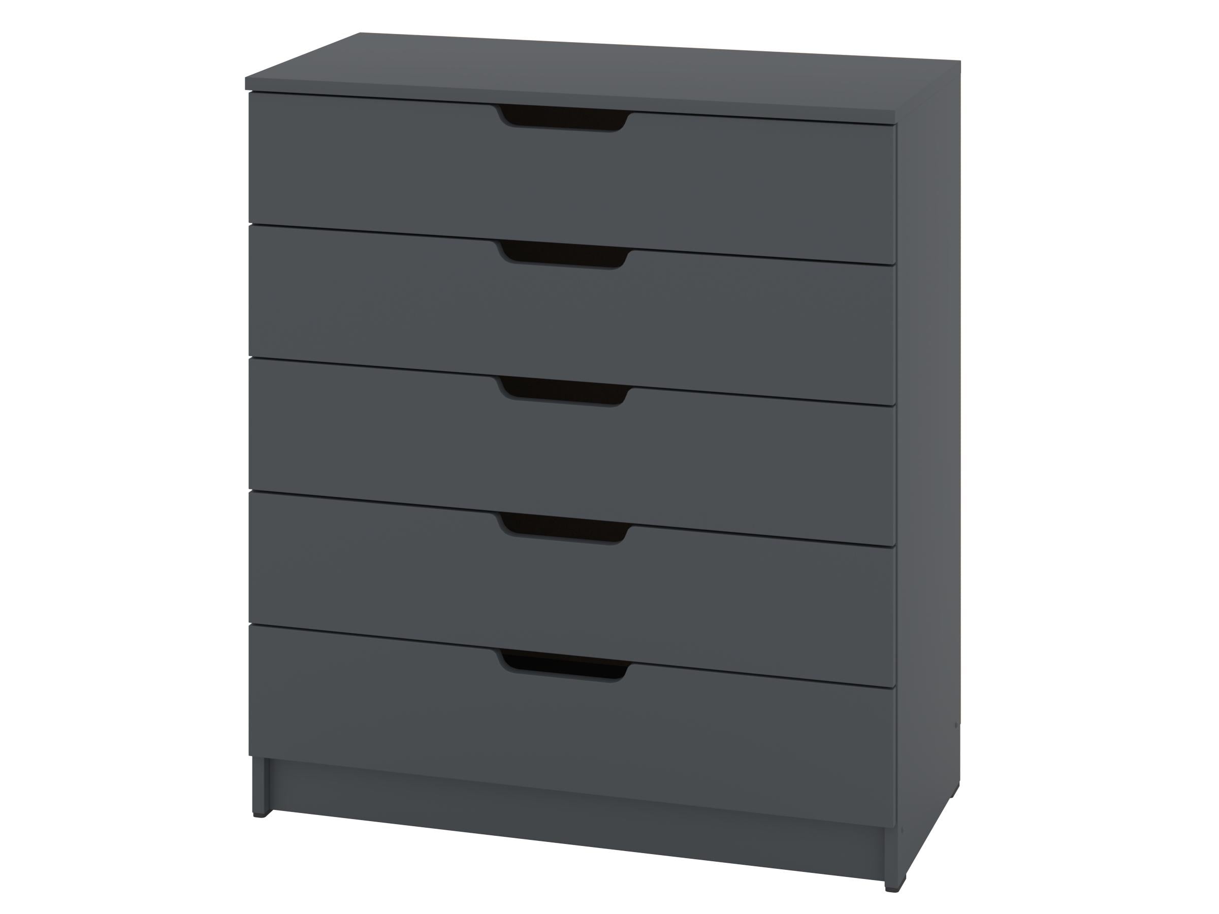 Комод з шухлядами PEHOTIN ЕКО К-5 ДСП 80х38х90 см Антрацит (PN-100661)