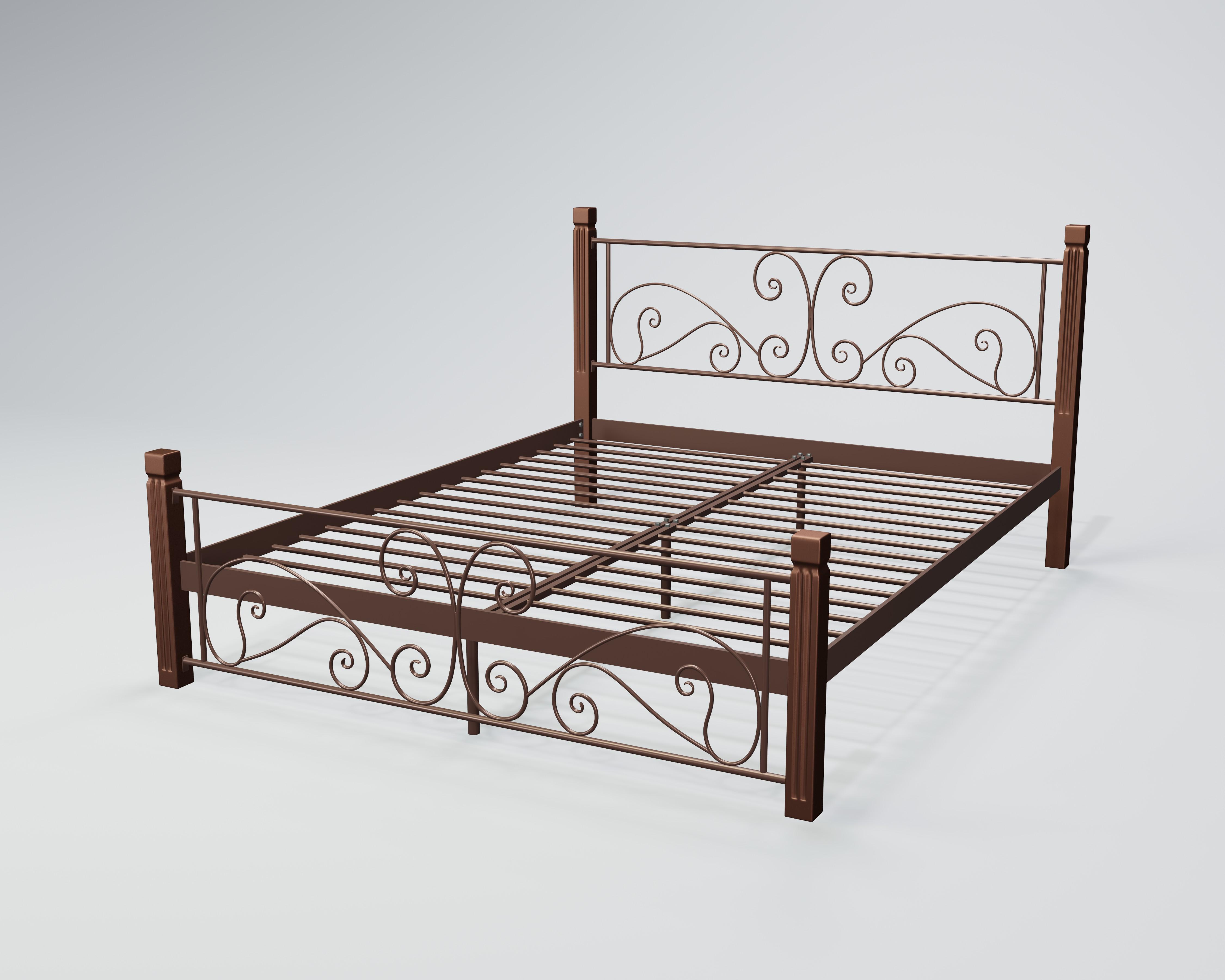 Кровать металлическая Нарцисс 180x200 см Коричневый