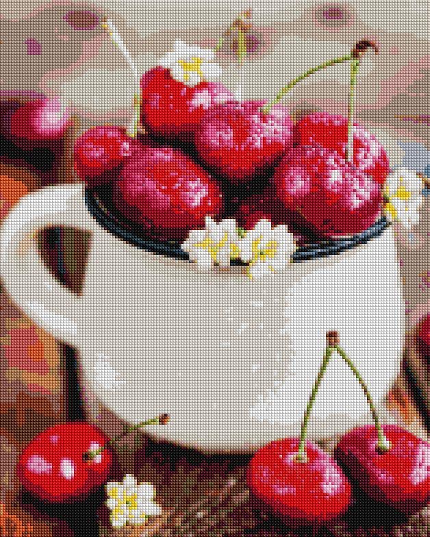 Алмазная мозаика на подрамнике Brushme Спелые черешни 40x50 см (DBS1102)