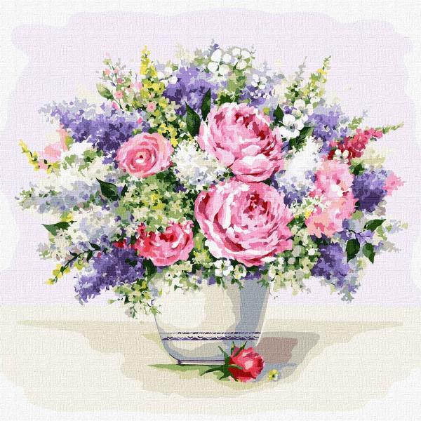 Картина по номерам Идейка Цветы Аромат сирени 50х50 см в термопакете (KHO3143)