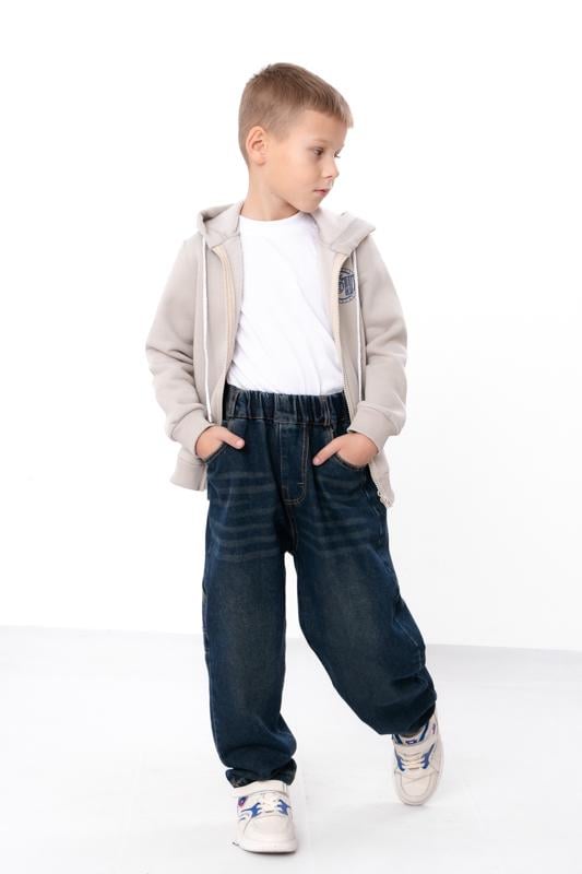 Джинси дитячі демісезонні слоучі на резинці для хлопчика Носи Своє р. 24 Синій (17175)