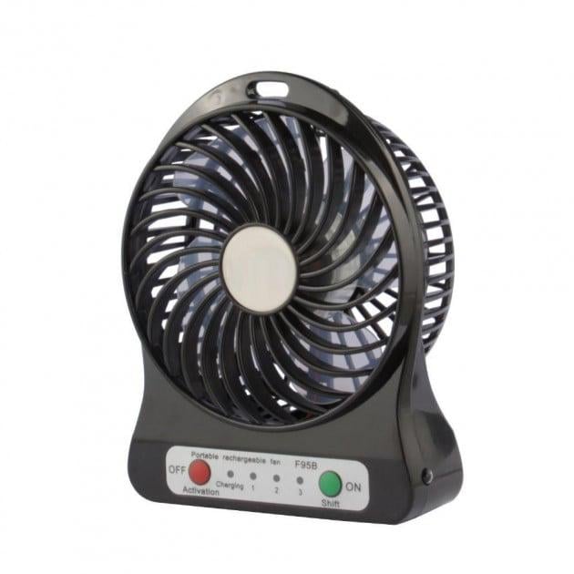Вентилятор настольный аккумуляторный Portable Fan Mini 10 см Черный