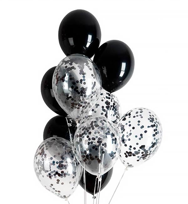Воздушные шары 10 шт. Crystal/Black