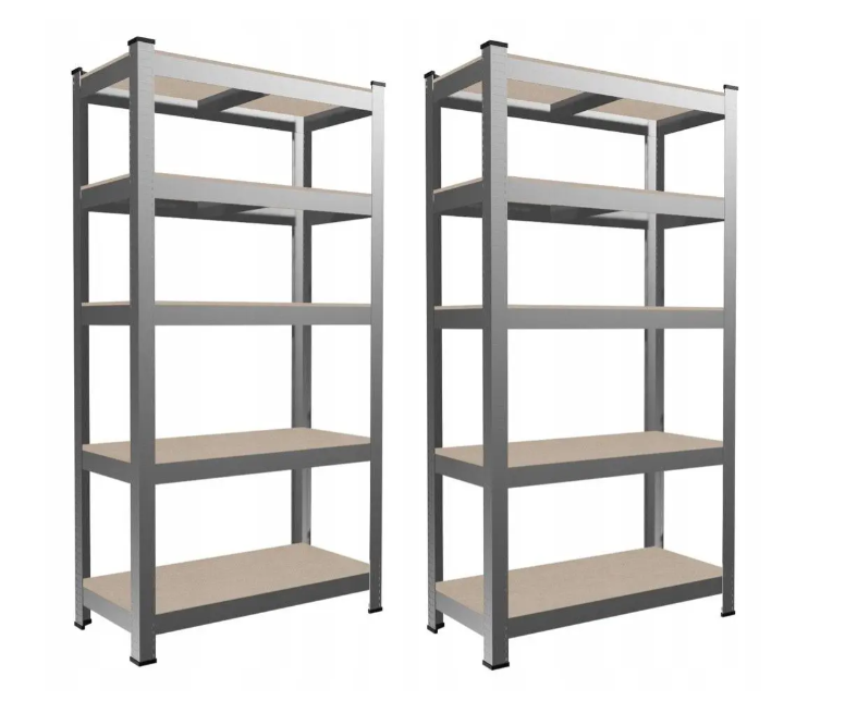 Стелаж металевий безгвинтовий наборний Optima RackSet 180x90x30 см 5 полиць 175 кг 2 шт. Сірий (29464677)