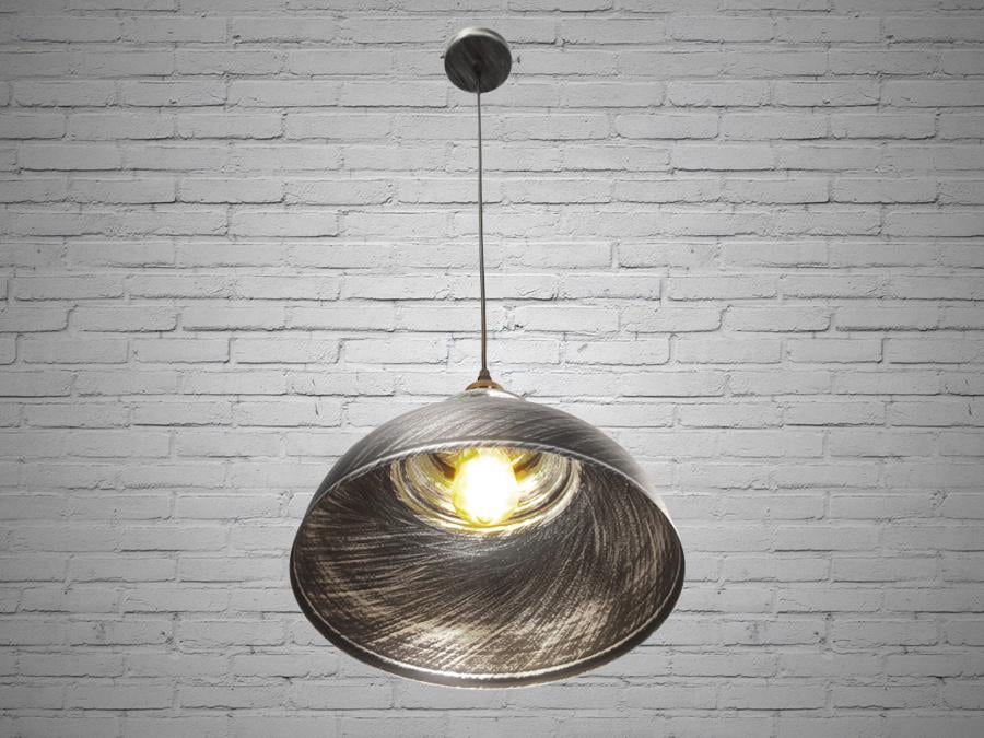 Светильник/подвес в стиле Лофт Черный/Серебряный (6858/360/BK/SV)