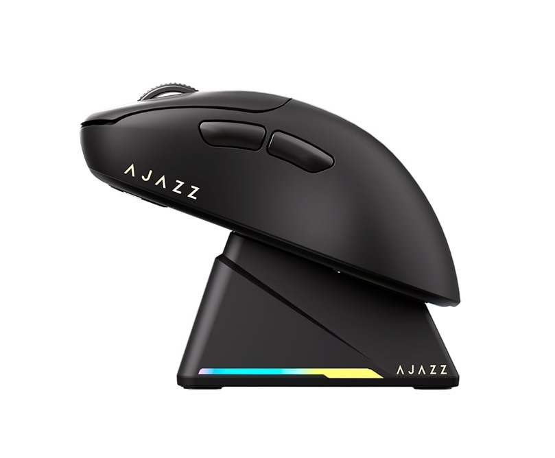 Компьютерная мышка беспроводная игровая Ajazz AJ179Pro Bluetooth/2,4 ГГц/USB-C с магнитной станцией Black (AJ179-PRO-B)