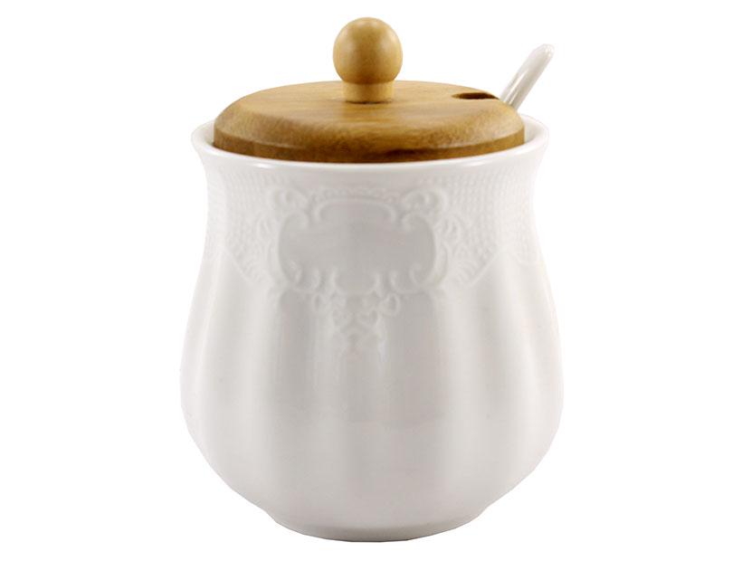 Цукорниця порцелянова Interos PJ03195-1 340 мл з ложкою
