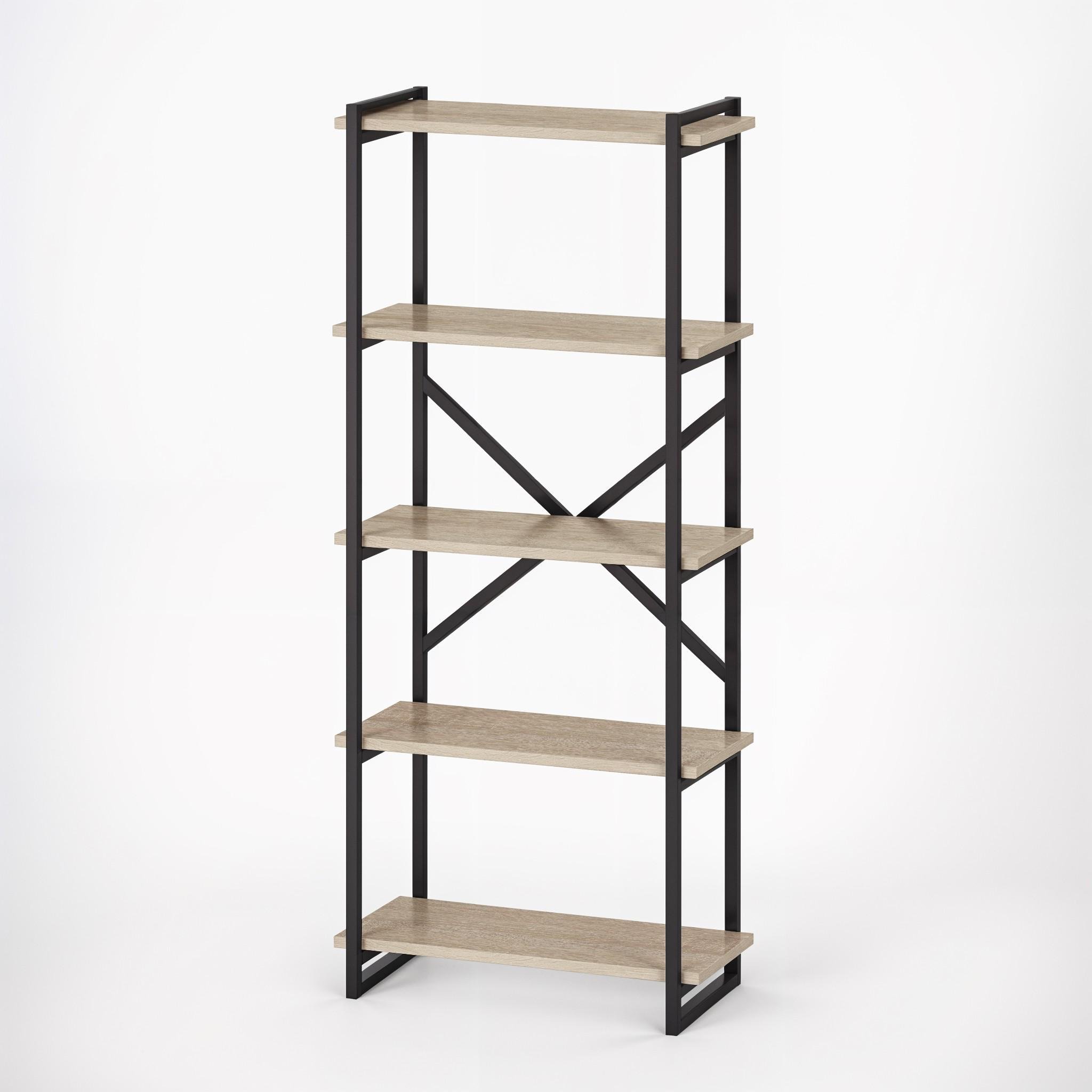 Стеллаж в стиле лофт на 5 полок Ant-1 700х300х1800 мм Дуб Сонома - фото 2