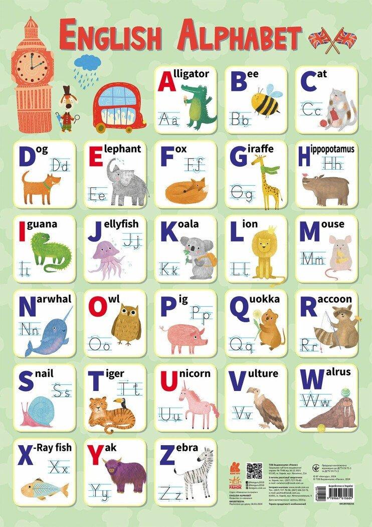 Учебные плакаты English Alphabet Кенгуру КН18 97002У (9789667615604)