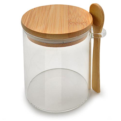 Банка Stenson TD00980 450 мл с бамбуковой крышкой и ложкой (1826e0e1)