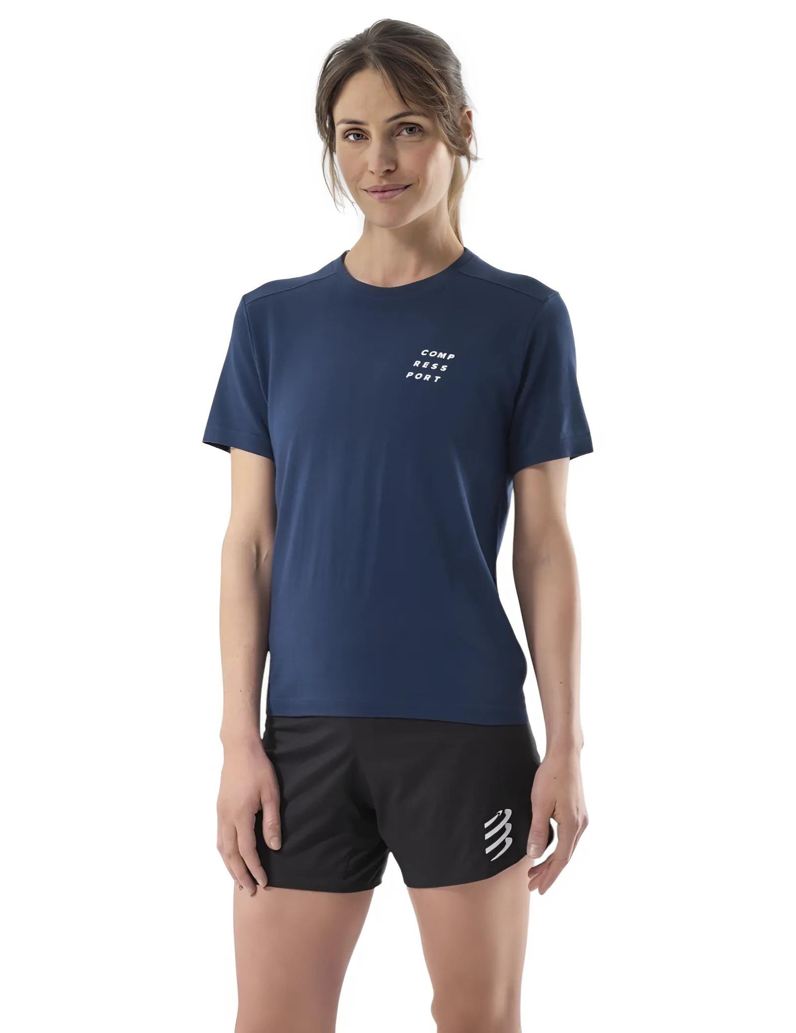 Футболка жіноча Compressport Podium SS Tshirt S Blues (ATSW5555055S)