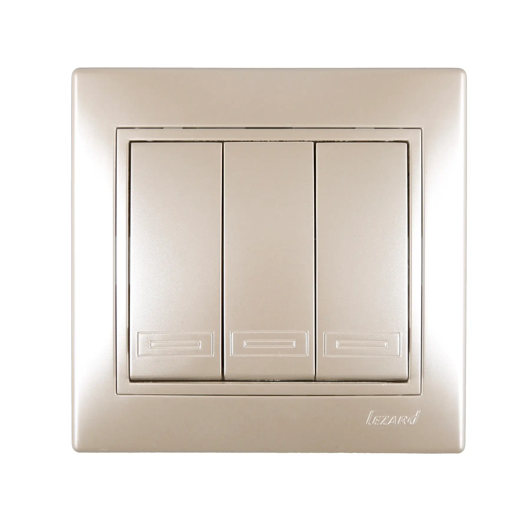 Вимикач триклавішний Lezard Mira Білий перламутр (701-3030-109)