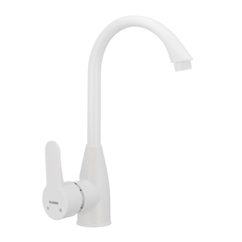 Смеситель для кухни PLAMIX Mario-011W без подводки Белый (PM0014)