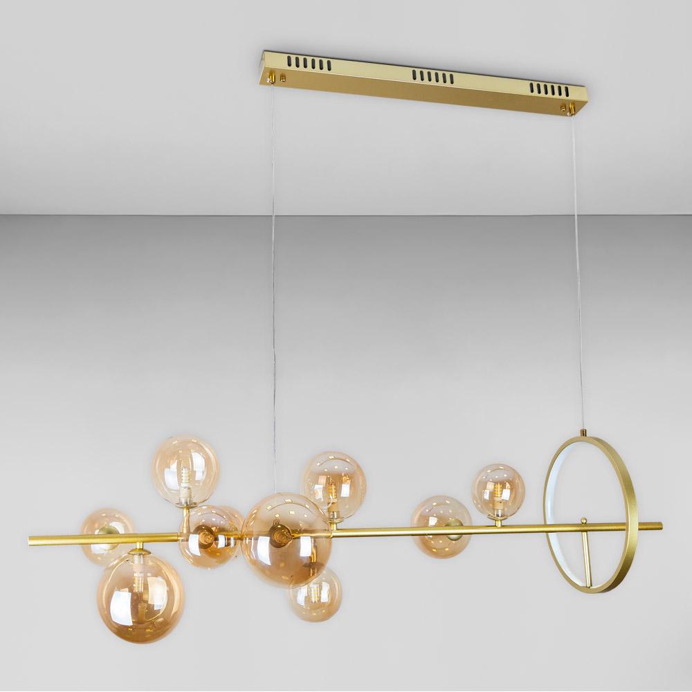 Люстра подвесная молекула Light House LS-17132-10 GD+BR Золотой/Коричневый